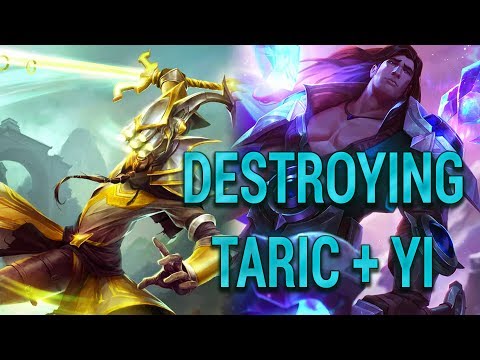 DESTROYING THE TARIC + MASTER YI GOLD FUNNELING STRATEGY WITH AD SHACO IN THE JUNGLE
