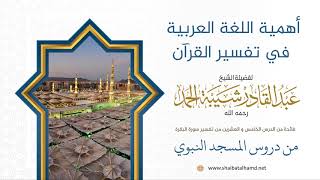 أهمية اللغة العربية في تفسير القرآن | الشيخ عبدالقادر شيبة الحمد رحمه الله (229) image