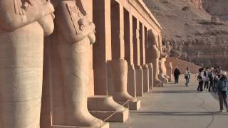 preview picture of video 'Mortuary Temple of Hatshepsut is located beneath the cliffs at Deir el Bahari'