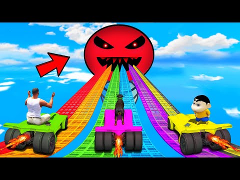 SHINCHAN AND FRANKLIN TRIED THE EVIL EMOJI RAMP PARKOUR CHALLENGE GTA 5