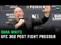Dana White reacts to Dustin Poirier loss to Makhachev ; Jon Jones is P4P #1 | UFC 303 Post Presser