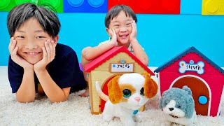Yejun and Yesung Pet Toy Play with Build Dog House
