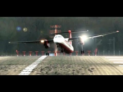 Spectacular crosswind landings at the Düsseldorf airport