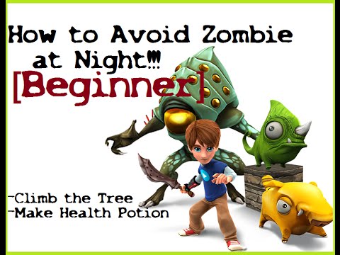 Creativerse | How to Avoid Zombie at Night | Climb the tree | Make Basic Health Potion | Beginner