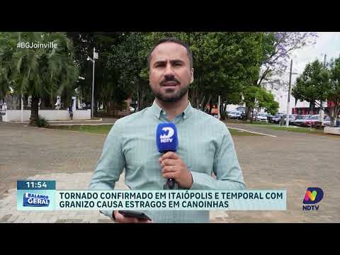 Tornado é confirmado em Itaiópolis e temporal com granizo causa danos em Canoinhas