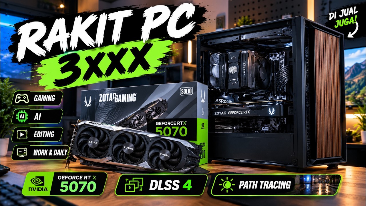 Jual PC Rakitan Pribadi Buat Ngonten & Ulik AI Pake ZOTAC GeForce RTX 5070 12gb