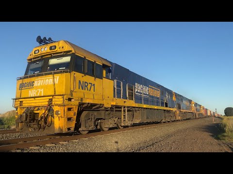 Down Pacific National 5MA5 container train with Triple NR’s NR71 NR55 NR48 at Gheringhap 5/12/2024
