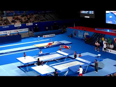 Japan 1 (JPN) M - 2019 Trampoline Worlds, Tokyo (JPN) - Qualification Synchro R2