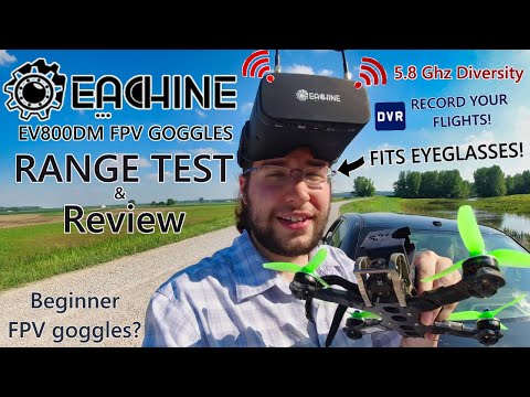 Eachine EV800DM Diversity FPV Goggles with DVR (Range Test & Review,)