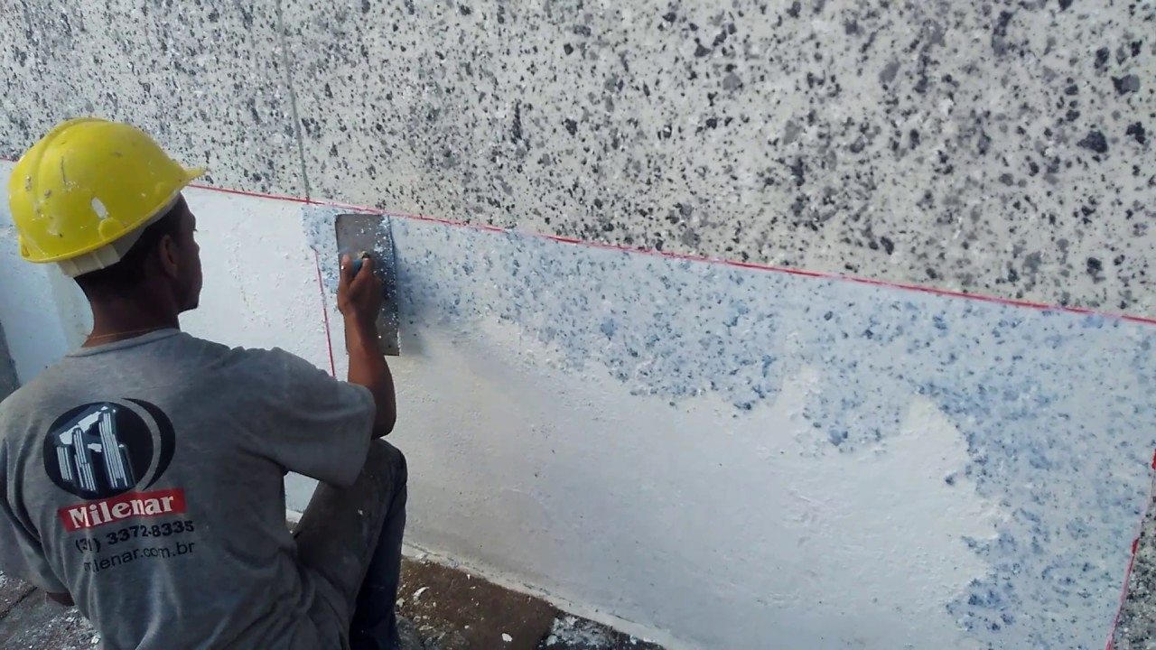 APLICAÇÃO DE TEXTURA DE GRANITO DA ECOGRANITO   - MILENAR REFORMAS LTDA