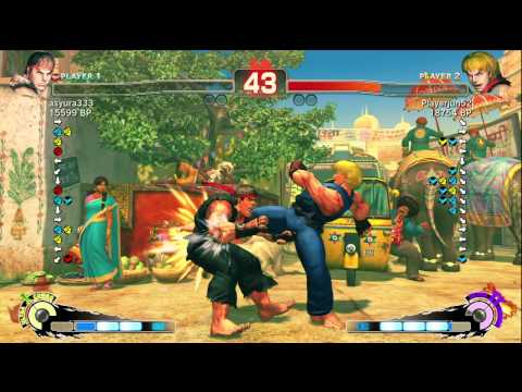 Playerjun52 [Ken] vs asyura333 [Ryu] SSF4 Japanese Online Ranked Matches - TRUE-HD