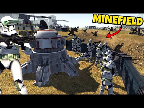 Brutal Republic MINEFIELD FORTRESS! - Men of War: Star Wars Mod Battle Simulator