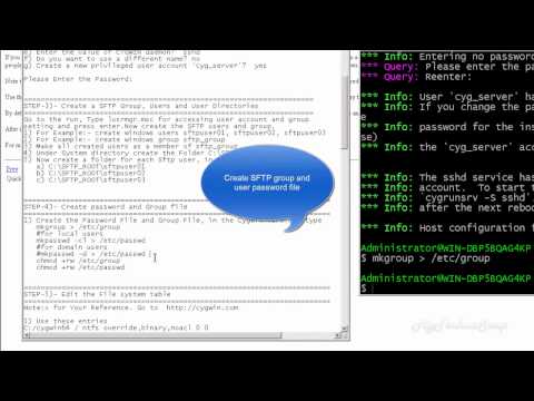 How to build SFTP Server on windows server using Cygwin DLL (OpenSSH) Video
