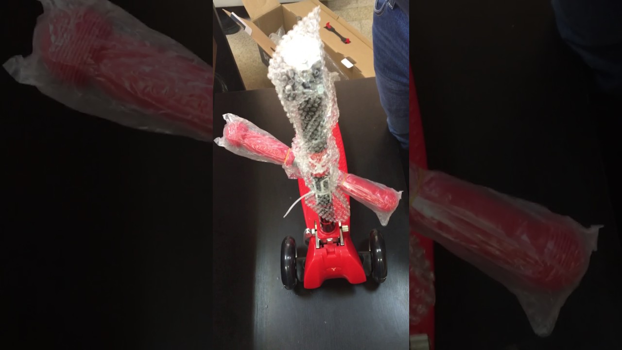 Y-Scoo Maxi City RT Shine Gagarin - детский самокат-трансформер с ручным тормозом синий