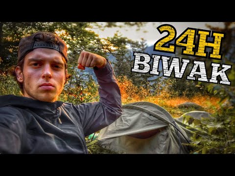 24H Biwak bei Regen im Wald | mit neuer Ausrüstung - Biwakzelt Defcon 5| schlechtes Wetter kommt...