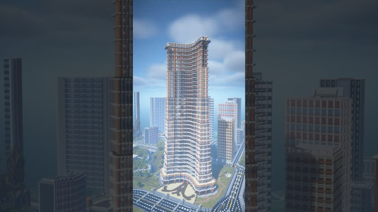 Building a Modern Skyscraper Hotel in Minecraft! #minecraftbuild