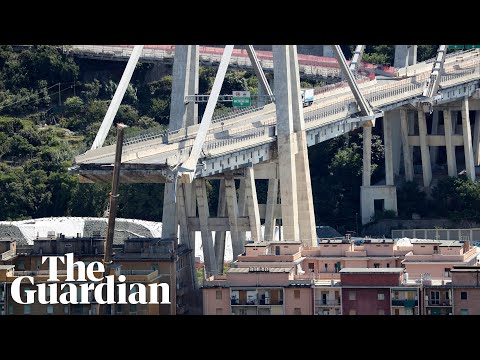 Genoa motorway bridge collapse caught on camera