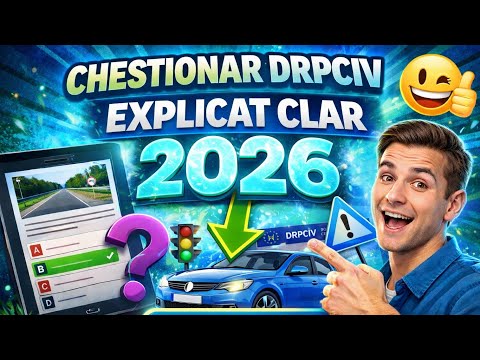 ✅ Simulare Examen Auto 2026 – Chestionar DRPCIV Categoria B Rezolvat | 26/26 Corecte✅ADMIS💯✅