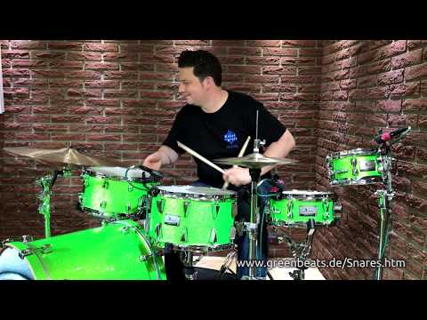 8“,  11“,  15“  and 16“ greenbeats Custom Snare Drums