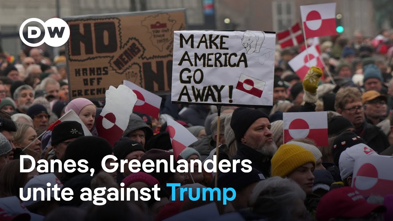 Danes, Greenlanders protest Trump plan as EU leaders show outrage over tariff threat | DW News