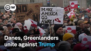 Danes, Greenlanders protest Trump plan as EU leaders show outrage over tariff threat | DW News