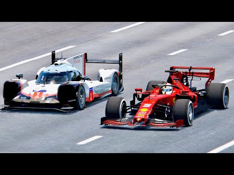 Ferrari F1 2019 vs Porsche 919 EVO - Drag Race