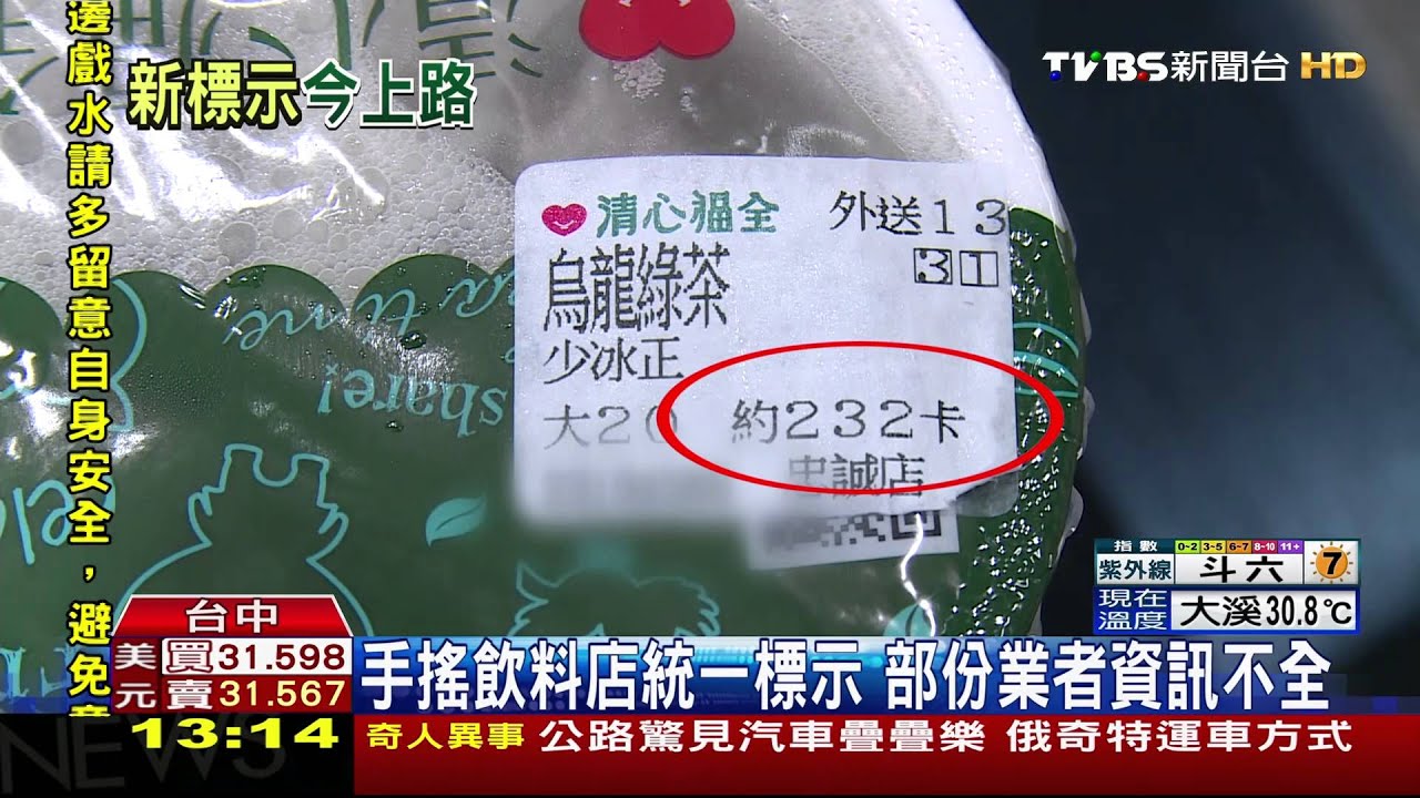 手搖飲標示熱量上路 部份業者:觀望中