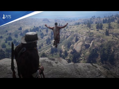 RDR2 - Cult Member Levitating Over Cliff