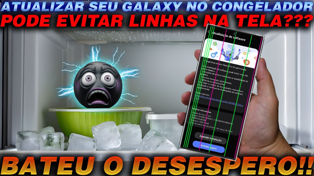 🛑📉ACHAMOS O CULPADO DAS LINHAS NA TELA DOS SAMSUNG GALAXY (Atualizar No Congelador Resolve ❓🤔)📲🤡⬇️📵