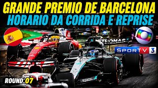 F1 2026 - GP DE BARCELONA - CORRIDA E REPRISE - HORARIO DA TRANSMISSÃO NA GLOBO E SPORTV3