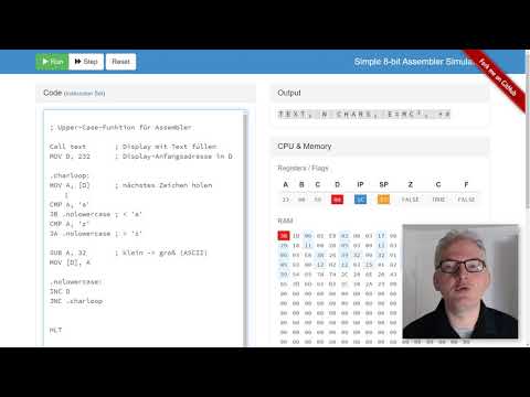 Grundlagen der Informatik, Lehrvideo; Praxis und Experimente mit dem Übungsassembler