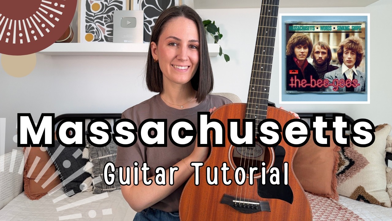 Massachusetts - The Bee Gees Acoustic Guitar Lesson [Guitar Tutorial PLUS Play Along]