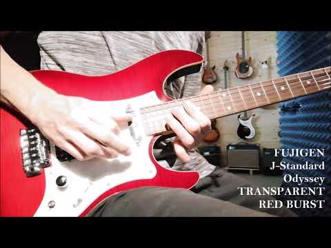 Fujigen (FGN) J-ODYSSEY STANDARD - Flame Maple - Trasparent Red Burst