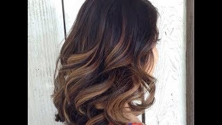 Dark Brown Bob With Caramel Balayage