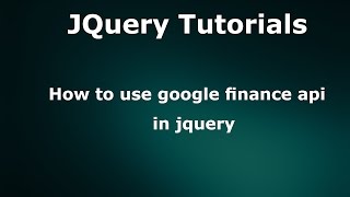 How to use google finance api in jquery