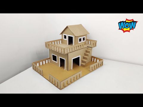 Cardboard House Model Making | How To Make Miniature House From Cardboard | Cardboard House Project