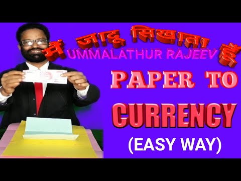 75.Blank paper changes to currency repeatedly under a paperfolder. Secret revealed by truthofmagic.