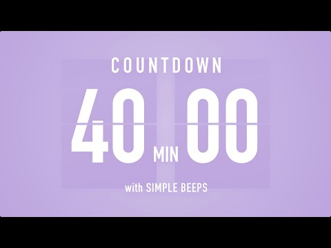40 Minute Countdown Timer ⏳ Flip Clock with Bell Alerts 💜🔔
