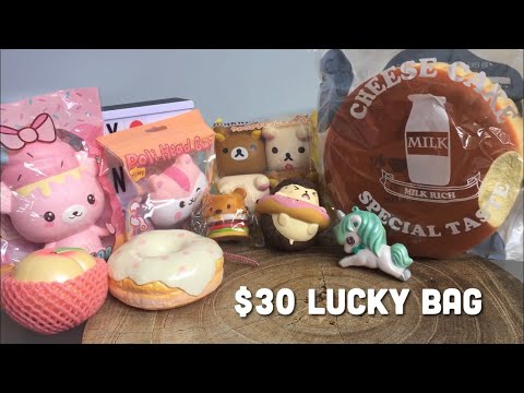 $30 Squishy Shop Lucky Bag Grab Bag Sept 2018 | Toy Tiny Video