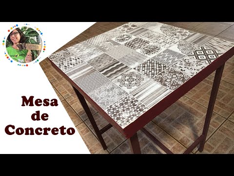 DIY - COMO FAZER UMA MESA DE CONCRETO REVESTIDA COM CERÂMICA Video