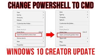 How to Change "Open PowerShell Here" to Open "Command Window Here" on Windows 10