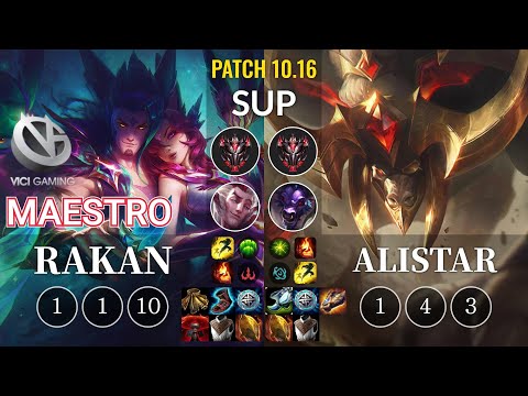 VG Maestro Rakan vs Alistar Sup - KR Patch 10.16