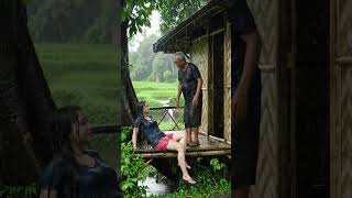 Download lagu Hujan deras Basah kuyup main hujan-hujanan numpang berteduh di rumah abah #rain #terapihujan mp3