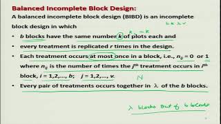 Lec 30: Basic Definitions in BIBD