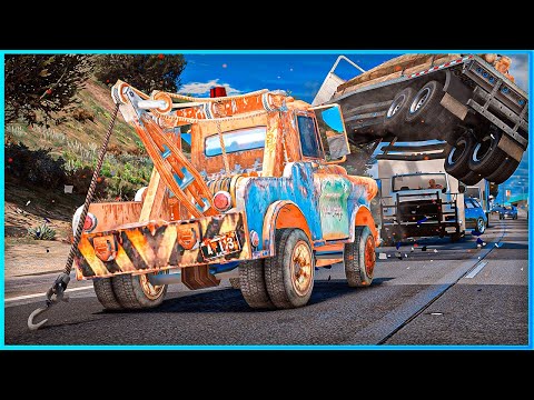 *CRAZY* Cars Tow Mater Crashes Ep.3 – GTA 5