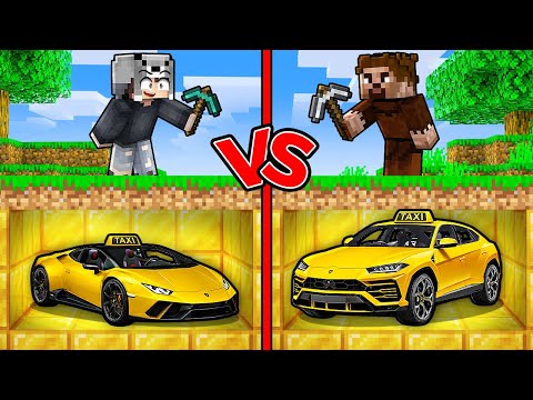 ZENGİN VS FAKİR MİLYARDER TAKSİ MADENİ YARIŞI - Minecraft