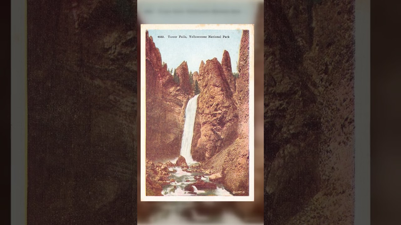 Tower Falls, Yellowstone National Park Linen Postcard, 1930s Video