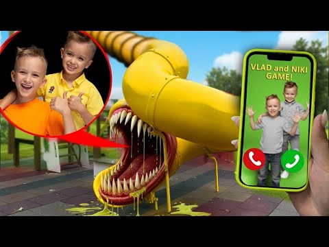 SLIDE EATER eat Vlad and Niki and CALL for HELP at 3AM | SCP Slide Monster RUN!