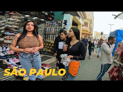São Paulo Brasil 🇧🇷 Rua 25 DE MARÇO EP-01 | Rua comercial de compras populares | Passeio a pé em 4K