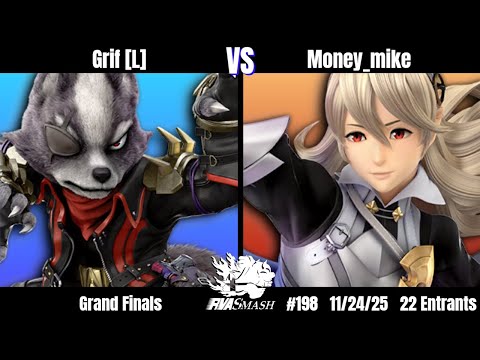 RVA Smash 198 | Grif [L] (Wolf) vs Money_mike (Corrin/Pyra/Mythra/Bayonetta) | GRAND FINALS | SSBU